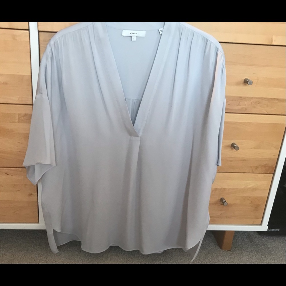 Vince Placket Short Sleeve Popover